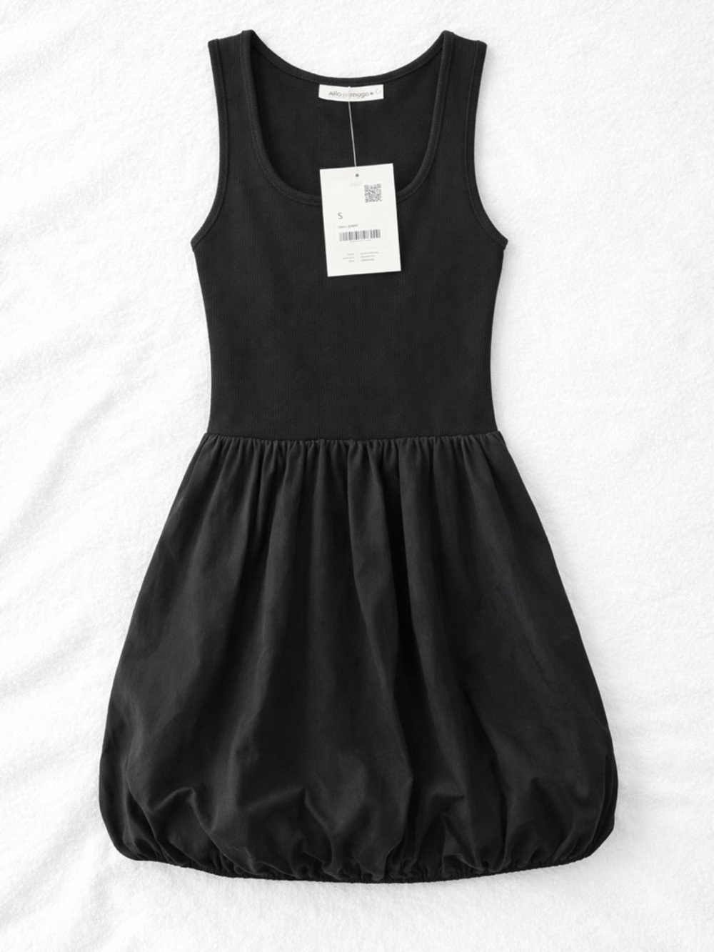 OAK + FORT Black bubble Dress size S NWT